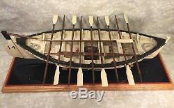 Vtg Wood Model of Titanic Life Boat #14 on Stand Oars, Mast, Sails, Supplies