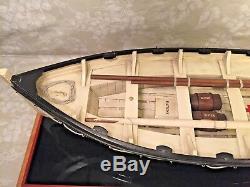 Vtg Wood Model of Titanic Life Boat #14 on Stand Oars, Mast, Sails, Supplies