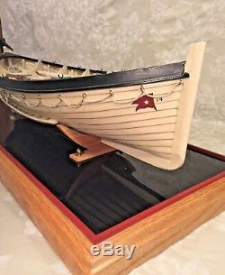 Vtg Wood Model of Titanic Life Boat #14 on Stand Oars, Mast, Sails, Supplies
