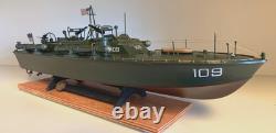 WW2 PT-109 COMMANDED BY LTJG. JOHN KENNEDY- Scale 172 PRO-BUILT WITH WOOD BASE