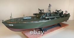 WW2 PT-109 COMMANDED BY LTJG. JOHN KENNEDY- Scale 172 PRO-BUILT WITH WOOD BASE