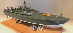 WW2 PT-109 COMMANDED BY LTJG. JOHN KENNEDY- Scale 172 PRO-BUILT WITH WOOD BASE