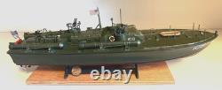 WW2 PT-109 COMMANDED BY LTJG. JOHN KENNEDY- Scale 172 PRO-BUILT WITH WOOD BASE