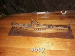 WWII Italian Prisoner of War Wood Model Submarine Italy Ship Boat POW Trench Art