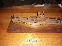 WWII Italian Prisoner of War Wood Model Submarine Italy Ship Boat POW Trench Art