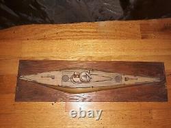 WWII Italian Prisoner of War Wood Model Submarine Italy Ship Boat POW Trench Art