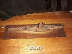 WWII Italian Prisoner of War Wood Model Submarine Italy Ship Boat POW Trench Art