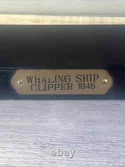 Whaling Clipper Ship 1846 Wooden Model Vintage Sail Boat Ship
