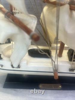 Whaling Clipper Ship 1846 Wooden Model Vintage Sail Boat Ship