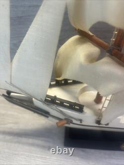 Whaling Clipper Ship 1846 Wooden Model Vintage Sail Boat Ship