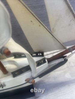 Whaling Clipper Ship 1846 Wooden Model Vintage Sail Boat Ship