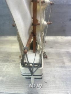 Whaling Clipper Ship 1846 Wooden Model Vintage Sail Boat Ship