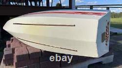 White Wood Model RC Boat Shell