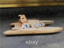 Wind Catamaran Rescue Boat Vector Steering Wooden Model Ship Kit RC Model