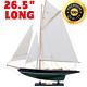 Wood Boat Model Irish'pen Duick' Large Sailboat Display Yacht Nautical Decor