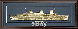 Wood Cutaway Model of SS Normandie Made in the USA