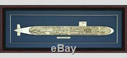 Wood Cutaway Model of Submarine USS Los Angeles (SSN-688) Made in the USA