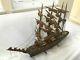 Wood Pirate's Caribbean Ship Model Sail Boat Display Uss Constitution Vintage