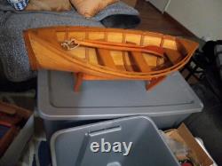 Wood ROW BOAT Skif Dory CANOE model rowboat skiff 39x15 1/2W×9 1/2-10H Nautica