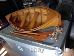 Wood ROW BOAT Skif Dory CANOE model rowboat skiff 39x15 1/2W×9 1/2-10H Nautica