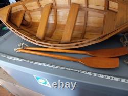 Wood ROW BOAT Skif Dory CANOE model rowboat skiff 39x15 1/2W×9 1/2-10H Nautica