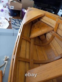 Wood ROW BOAT Skif Dory CANOE model rowboat skiff 39x15 1/2W×9 1/2-10H Nautica