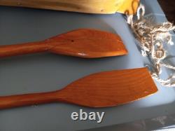 Wood ROW BOAT Skif Dory CANOE model rowboat skiff 39x15 1/2W×9 1/2-10H Nautica