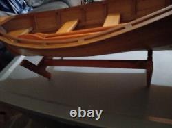 Wood ROW BOAT Skif Dory CANOE model rowboat skiff 39x15 1/2W×9 1/2-10H Nautica