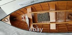 Wood ROW BOAT Skif Dory Handmade Nautical Model Rowboat wooden canoe 19.75