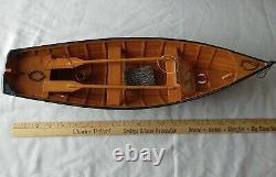 Wood ROW BOAT Skif Dory Handmade Nautical Model Rowboat wooden canoe 19.75