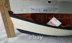 Wood ROW BOAT Skif Dory Handmade Nautical Model Rowboat wooden canoe 19.75