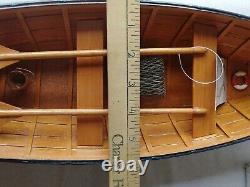 Wood ROW BOAT Skif Dory Handmade Nautical Model Rowboat wooden canoe 19.75