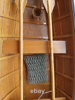 Wood ROW BOAT Skif Dory Handmade Nautical Model Rowboat wooden canoe 19.75