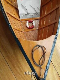 Wood ROW BOAT Skif Dory Handmade Nautical Model Rowboat wooden canoe 19.75