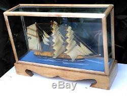 Wood Wooden Union Flag United Kingdom British Ship Boat Marine Diorama Model