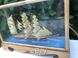 Wood Wooden Union Flag United Kingdom British Ship Boat Marine Diorama Model