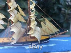 Wood Wooden Union Flag United Kingdom British Ship Boat Marine Diorama Model