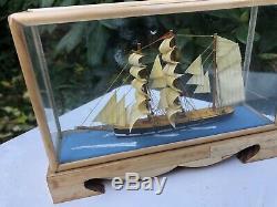 Wood Wooden Union Flag United Kingdom British Ship Boat Marine Diorama Model