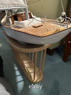 Wood model sailboat, Large 3ft Long Ketch rigged
