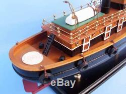 Wooden 18 River Rat Tugboat Model Wood Assembled Handcrafted Stunning Boat