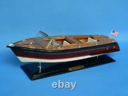 Wooden Chris Craft Runabout Model Speedboat 20