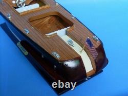 Wooden Chris Craft Runabout Model Speedboat 20
