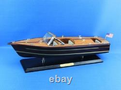 Wooden Chris Craft Triple Cockpit Model Speedboat 20