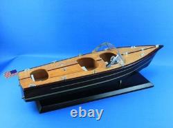 Wooden Chris Craft Triple Cockpit Model Speedboat 20
