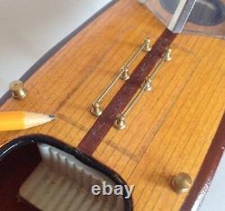 Wooden Classic Boat Model. Woody With Brass Details. Ready To Display