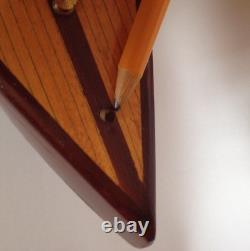 Wooden Classic Boat Model. Woody With Brass Details. Ready To Display