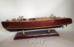 Wooden Classic Boat Model. Woody With Brass Details. Ready To Display