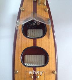 Wooden Classic Boat Model. Woody With Brass Details. Ready To Display
