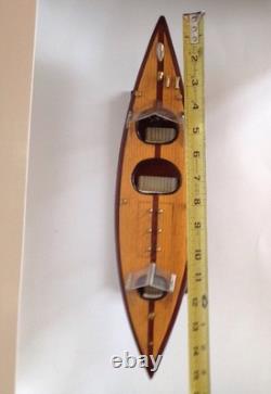 Wooden Classic Boat Model. Woody With Brass Details. Ready To Display