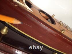 Wooden Classic Boat Model. Woody With Brass Details. Ready To Display